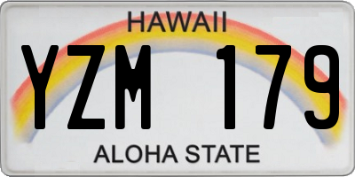 HI license plate YZM179