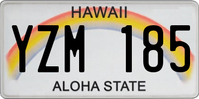 HI license plate YZM185