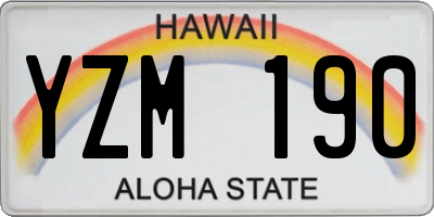 HI license plate YZM190