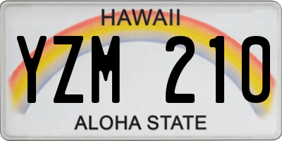 HI license plate YZM210