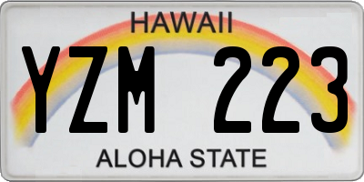 HI license plate YZM223