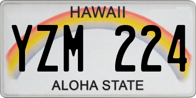HI license plate YZM224