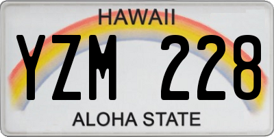 HI license plate YZM228