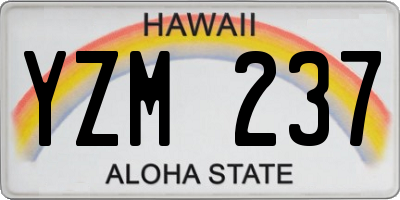 HI license plate YZM237
