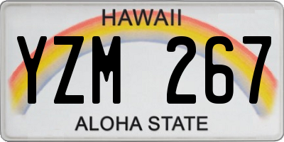 HI license plate YZM267
