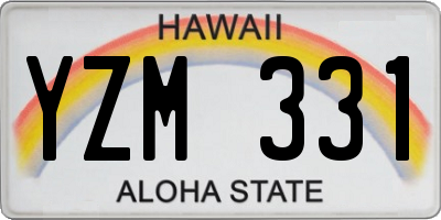HI license plate YZM331
