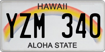 HI license plate YZM340