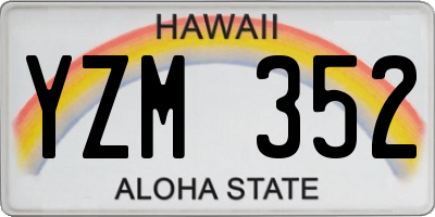 HI license plate YZM352
