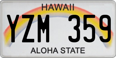 HI license plate YZM359