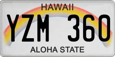 HI license plate YZM360