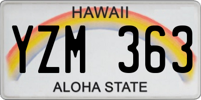 HI license plate YZM363