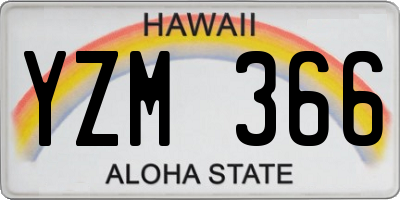 HI license plate YZM366