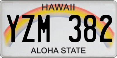 HI license plate YZM382