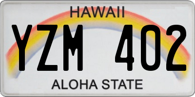 HI license plate YZM402