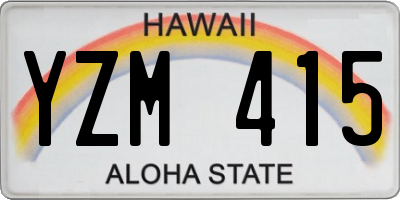 HI license plate YZM415