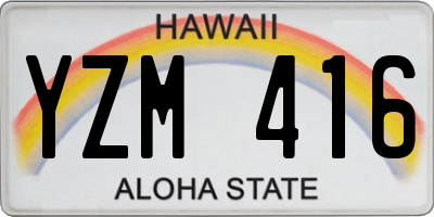 HI license plate YZM416