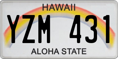 HI license plate YZM431