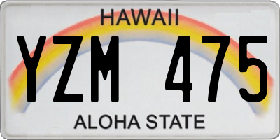 HI license plate YZM475