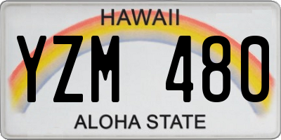 HI license plate YZM480