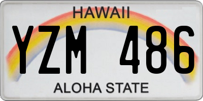 HI license plate YZM486