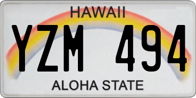 HI license plate YZM494