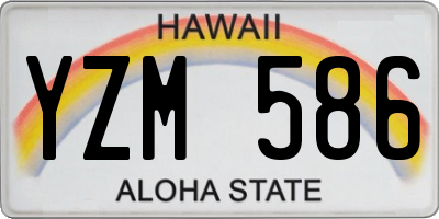 HI license plate YZM586