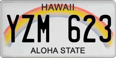 HI license plate YZM623