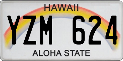 HI license plate YZM624