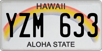 HI license plate YZM633