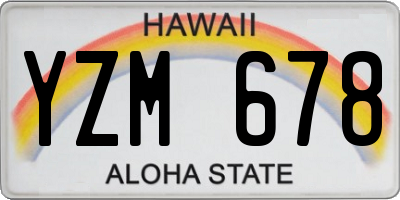 HI license plate YZM678