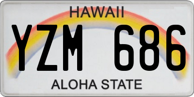 HI license plate YZM686