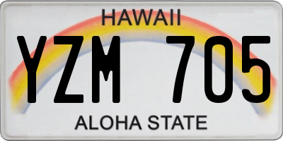 HI license plate YZM705
