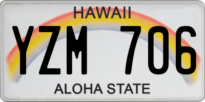 HI license plate YZM706