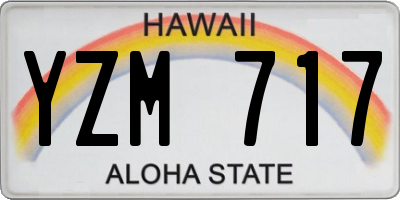 HI license plate YZM717