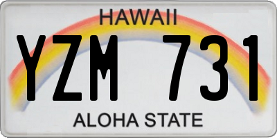 HI license plate YZM731