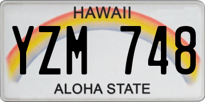 HI license plate YZM748