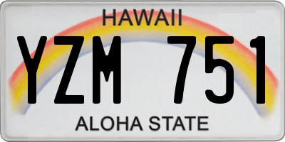 HI license plate YZM751