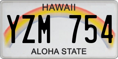 HI license plate YZM754