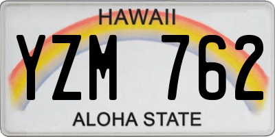 HI license plate YZM762