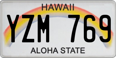 HI license plate YZM769