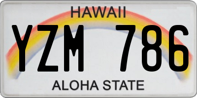 HI license plate YZM786