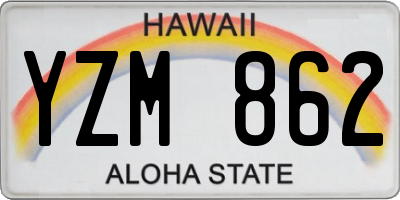 HI license plate YZM862