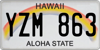 HI license plate YZM863