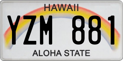 HI license plate YZM881