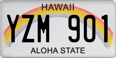 HI license plate YZM901