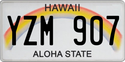HI license plate YZM907