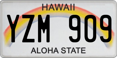 HI license plate YZM909