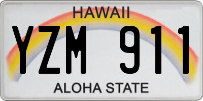 HI license plate YZM911