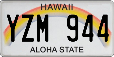 HI license plate YZM944