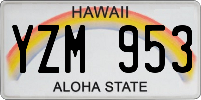 HI license plate YZM953